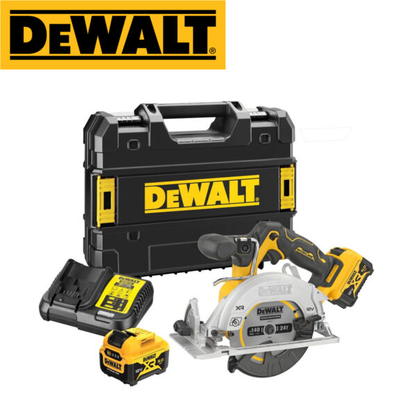 Aku ručna kružna pila - cirkular DeWalt DCS512P2 12V XR 140mm sa dvije 5Ah baterije i punjačem u TSTAK koferu