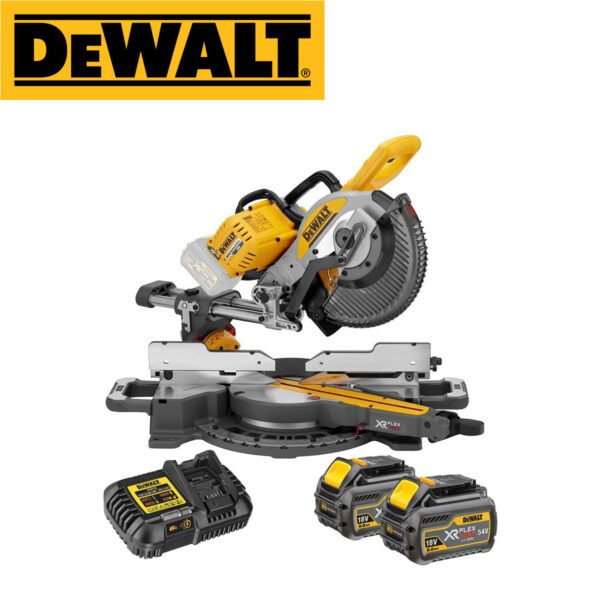 Aku potezno-nagibna pila - štucer DeWalt DCS727T2 FlexVolt 54V XR 250mm sa dvije 6Ah baterije i punjačem
