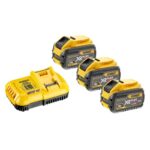 Aku set - tri 9Ah baterije i 8A brzi punjač DeWalt FlexVolt 18-54V XR DCB118X3