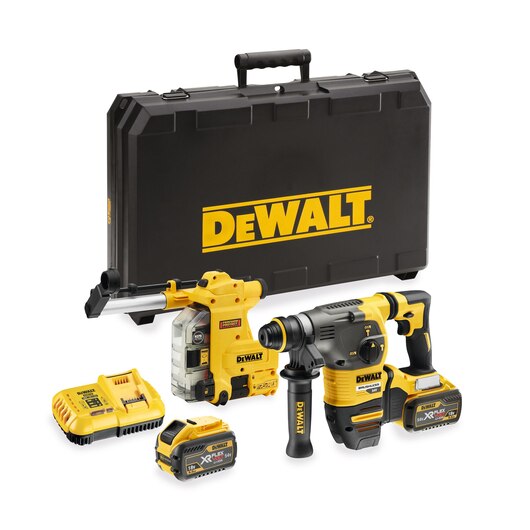 Aku udarna bušilica DeWalt DCH335X2 SDS-Plus FlexVolt 54V XR sa sistemom za usisavanje dvije 9Ah baterije i punjačem u koferu