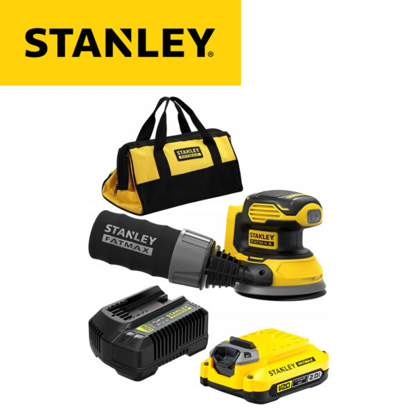 Aku vibraciona brusilica - šlajfarica Stanley SFMCW220D1S SFM V20 18V sa baterijom 2.0Ah i punjačem i priborom u torbi
