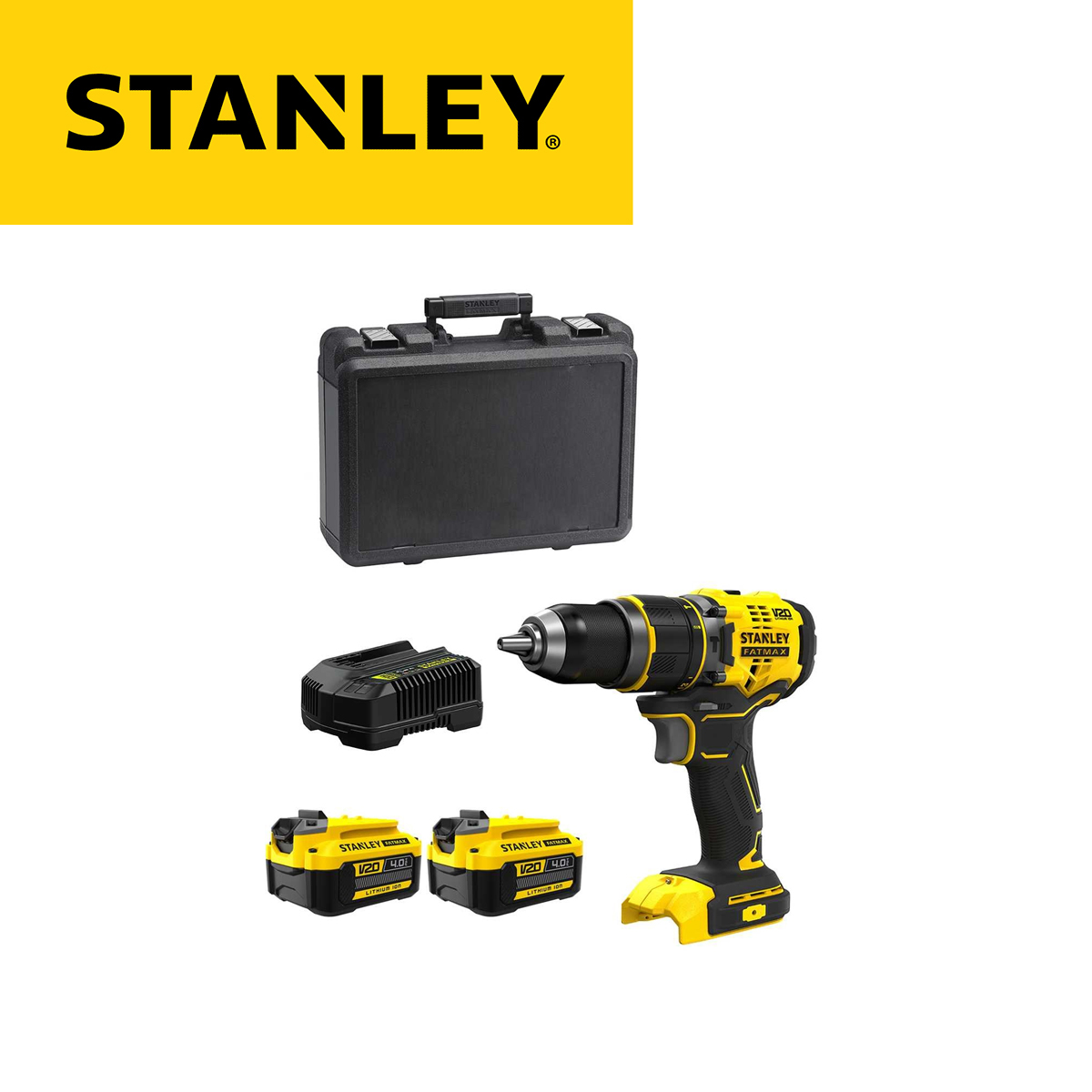 Aku Bušilica SFM V20 BL 13mm HDD 2 x 4.0Ah KB Stanley SFMCD721M2K 5035048732328 Aku bušilica-odvijač Stanley SFMCD721M2K 18V 80Nm sa 2 baterije 4.0Ah i punjačem u koferu