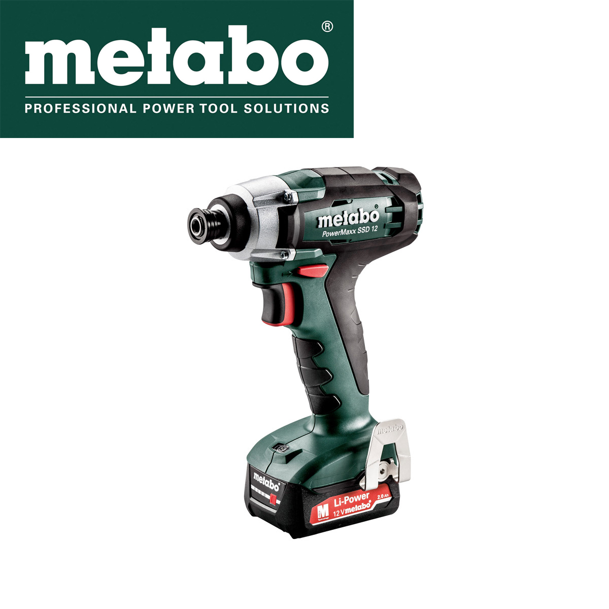 AKU Udarna bušilica - odvijač SSD 12 2xAKU (2,0 Ah) SC 30 PowerMaxx + metaBOX Metabo 601114500 Aku udarni odvijač Metabo SSD 12 601114500 12V sa dvije 2Ah baterije i punjačem u koferu