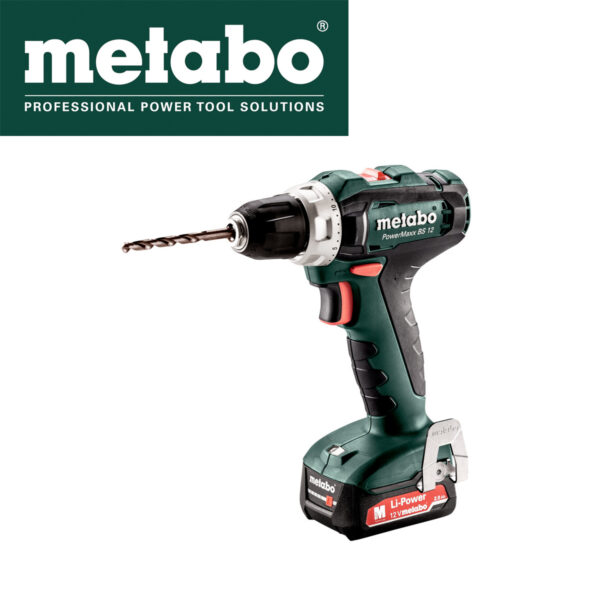 Aku bušilica - odvijač Metabo PowerMaxx BS 12 601036500 12V sa dvije 2Ah baterije i punjačem u koferu