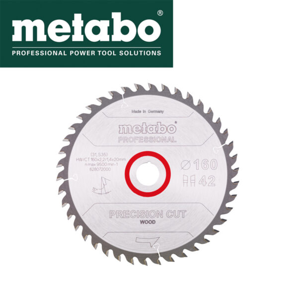 Rezna ploča - list kružne pile za cirkulare za drvo Metabo 628072000 160x20mm 42 zuba