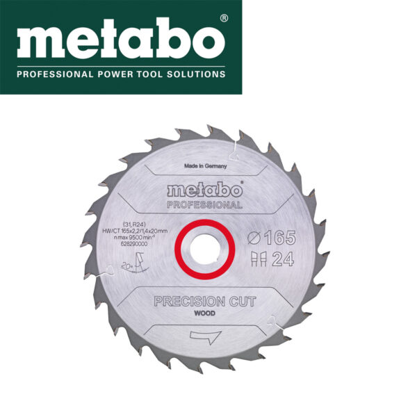 Rezna ploča - list kružne pile za cirkulare za drvo Metabo 628290000 165x20mm 24 zuba
