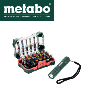 Set bitova i ručna baterijska lampa Metabo 29-dijelni 626721000