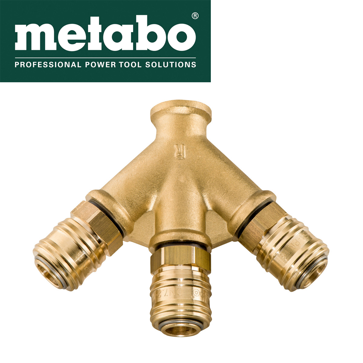 Razdjelnik zraka 3-strani sa brzim spojnicama 3 - 8″ – Metabo 0901026653 Razdjelnik za crijva za kompresore sa brzim spojnicama Metabo 0901026653 3-strani 3/8"
