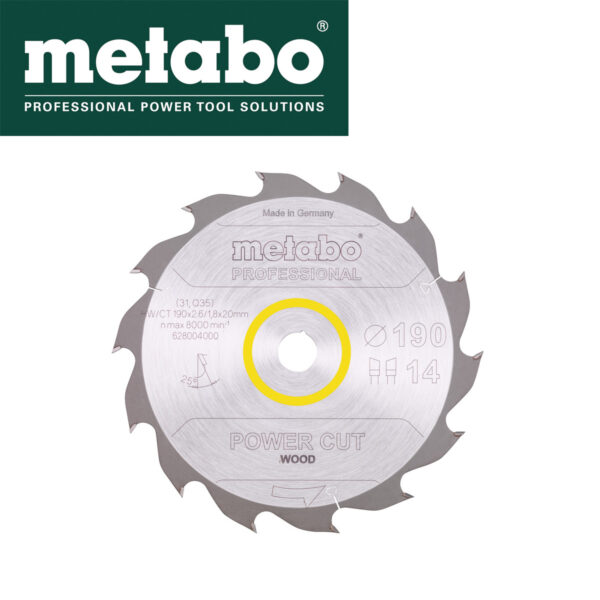 Rezna ploča - list kružne pile za cirkulare Metabo 628004000 190mm