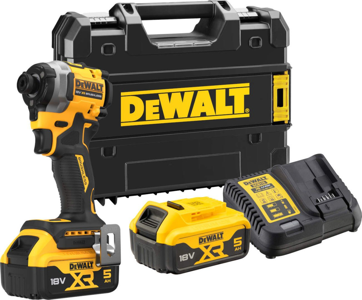 Aku udarni odvijač DeWalt DCF850P2T 18V XR 1/4'' sa dvije 5Ah baterije i punjačem u TSTAK koferu