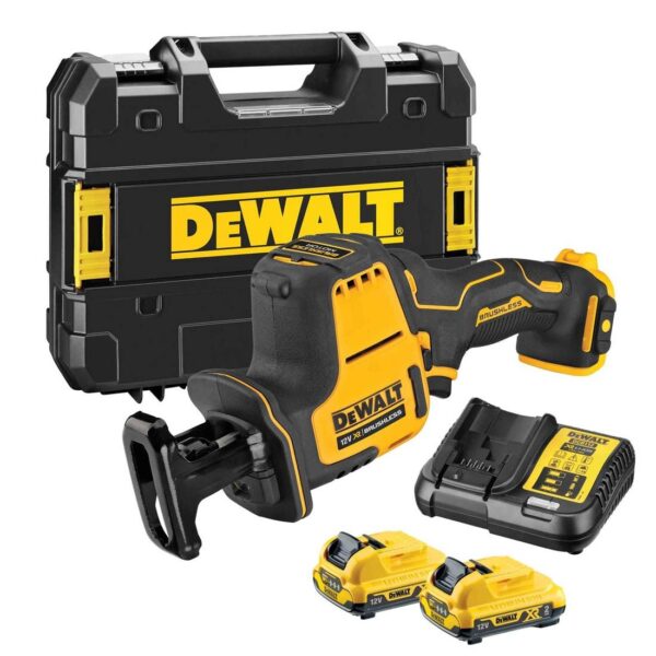 Aku recipročna pila - lisičiji rep DeWalt DCS312D2 12V XR sa dvije 2Ah baterije i punjačem u TSTAK koferu