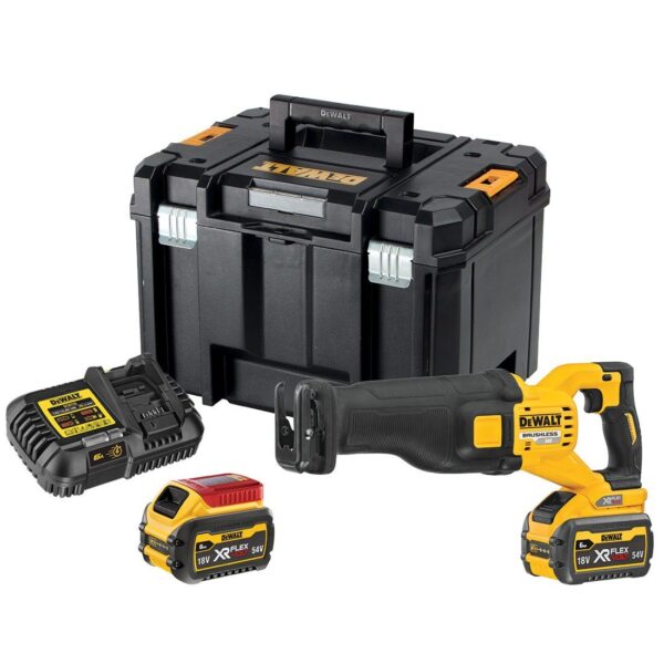 Aku recipročna pila - lisičiji rep DeWalt DCS389T2 FlexVolt 54V XR sa dvije 6Ah baterije i punjačem u TSTAK koferu