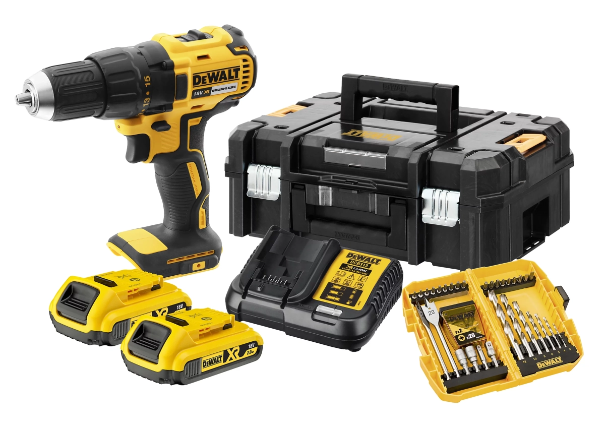 Aku bušilica - odvijač DeWalt DCD777D2K 18V XR sa priborom dvije 2Ah baterije i punjačem u koferu