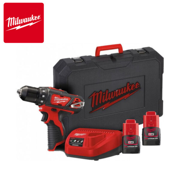 Aku bušilica-odvijač Milwaukee M12 BDD-152C 4933451460 12V 30Nm sa dvije 1.5Ah baterije i punjačem u koferu