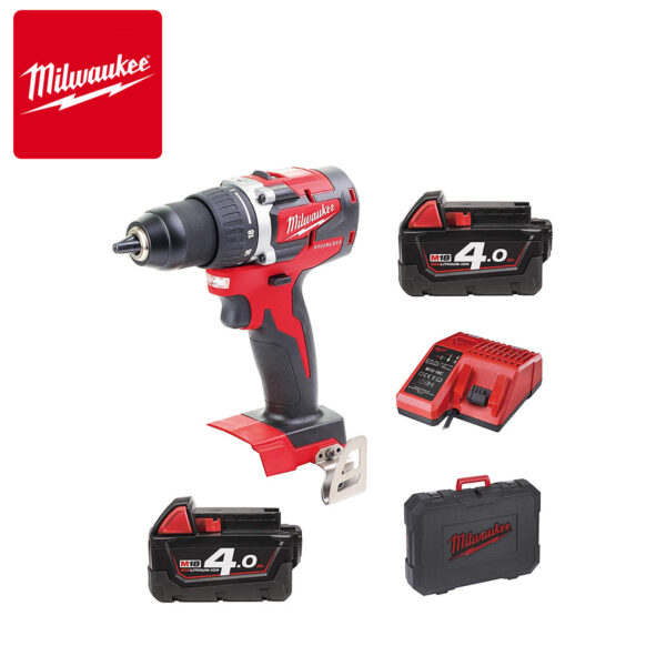 Aku bušilica-odvijač Milwaukee M18 CBLDD-402C 4933464539 bez četkica sa dvije 4Ah baterije i punjačem u koferu 18V 60Nm