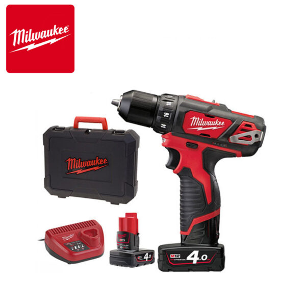 Aku bušilica-odvijač Milwaukee M12 BDD-402C 4933441925 12V 30Nm sa dvije 4Ah baterije i punjačem u koferu