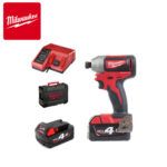 Aku udarni odvijač Milwaukee M18 CBLID-402C 4933464534 sa dvije 4Ah baterije i punjačem u koferu 1/4'' 18V 180Nm