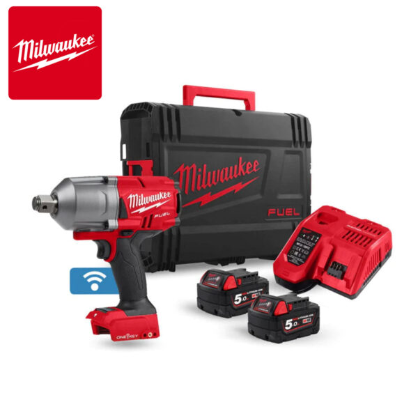 Aku udarni odvijač Milwaukee FHIWF34-502X 4933459730 sa dvije 5Ah baterije i punjačem u HD koferu OneKey 3/4'' 18V 1627Nm M18 ONE
