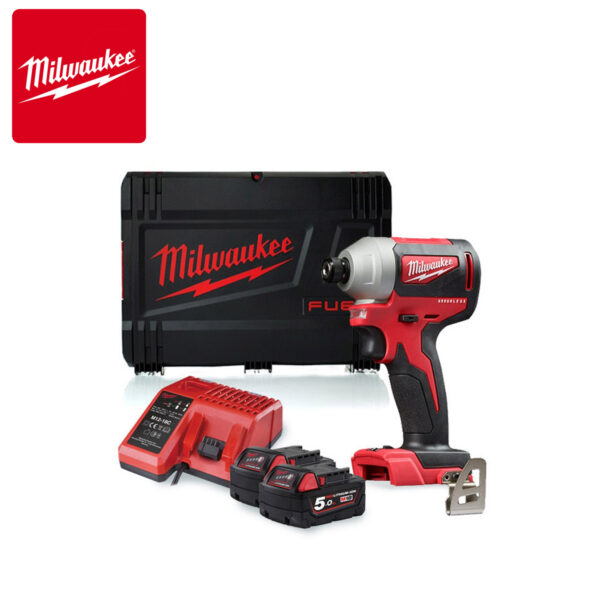 Aku udarni odvijač Milwaukee M18 BLID2-502X 4933464520 bez četkica sa dvije 5Ah baterije i punjačem u koferu 18V 180Nm
