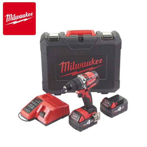 Aku udarna bušilica Milwaukee M18 CBLPD-402C 4933464537 bez četkica sa dvije 4Ah baterije i punjačem u koferu 18V 60Nm