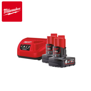Set dvije baterije 6.0Ah sa punjačem C12 C Milwaukee M12 NRG-602 4933451903