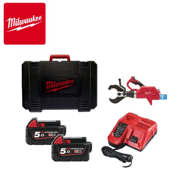 Aku škare-makaze za kablove Milwaukee M18 HCC75-502C 4933459269 sa dvije 5Ah baterije i punjačem u koferu