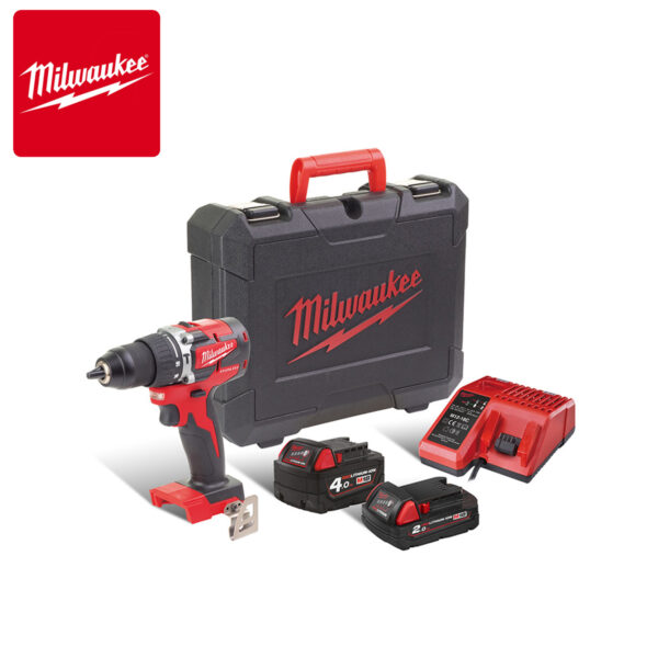 Aku udarna bušilica Milwaukee M18 CBLPD-422C 4933472116 bez četkica sa dvije baterije i punjačem u koferu 18V 60Nm