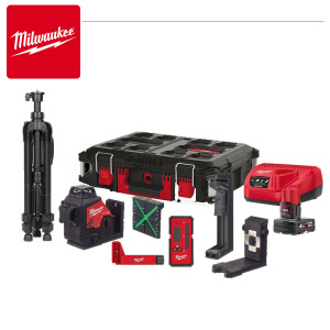 Aku laserski nivelir - križni Milwaukee M12 3PLKIT-401P 4933478960 sa priborom 4Ah baterijom i punjačem u koferu