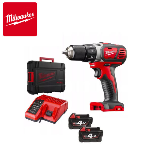 Aku bušilica-odvijač Milwaukee M18 BDD-402C 4933443565 sa dvije 4Ah baterije i punjačem u koferu 18V 60Nm