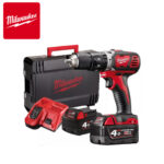 Aku udarna bušilica Milwaukee M18 BPD-402X 4933446192 sa dvije 4Ah baterije i punjačem u HD koferu 18V 60Nm