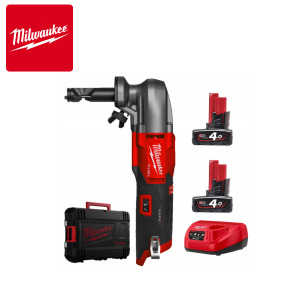 Aku škare - makaze za lim Milwaukee M12 FNB16-402X 4933479619 sa dvije 4Ah baterije i punjačem u HD koferu 12V