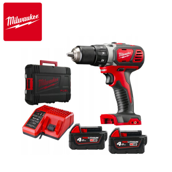 Aku bušilica-odvijač Milwaukee M18 BDD-402X 4933446198 sa dvije 4Ah baterije i punjačem u koferu 18V 60Nm