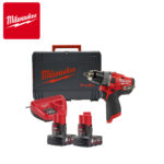 Aku bušilica-odvijač Milwaukee M12 FDD2-602X 4933479875 12V 45Nm sa dvije 6Ah baterije i punjačem u koferu