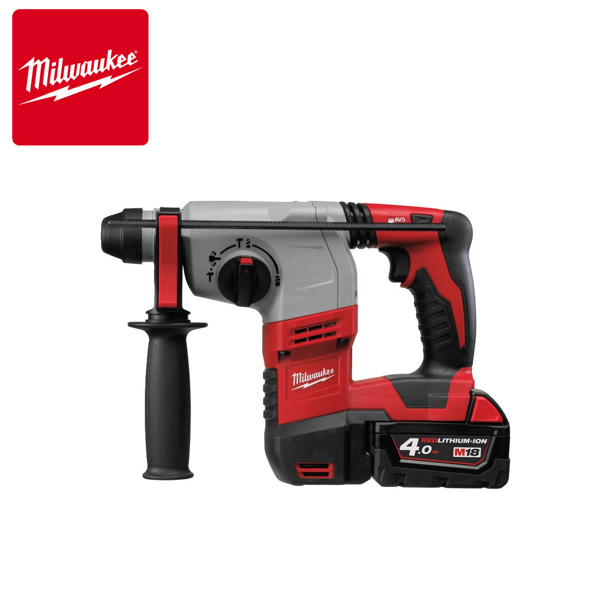 Aku čekić SDS-Plus sa dvije 4Ah baterije i punjačem u koferu Milwaukee HD18 H-402C 4933443468 Aku udarna bušilica Milwaukee HD18 H-402C 4933443468 SDS-Plus sa dvije 4Ah baterije i punjačem u koferu