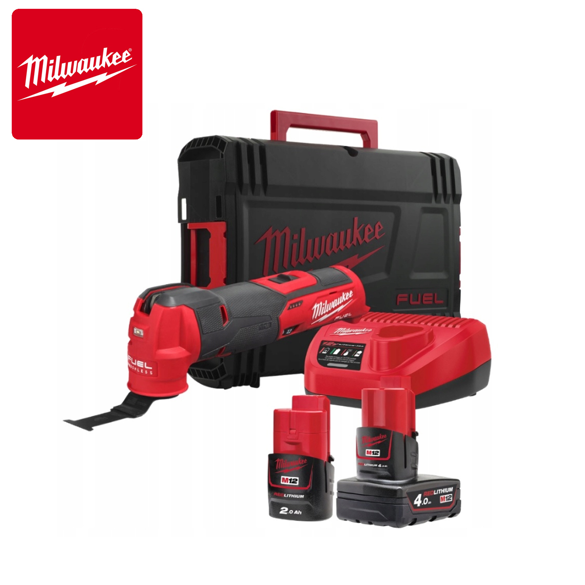 Aku višenamjenski alat sa dvije baterije i punjačem u HD koferu 12V Milwaukee M12 FMT-422X 4933472239 Aku višenamjenski - multifunkcijski alat Milwaukee M12 FMT-422X 4933472239 sa dvije baterije i punjačem u HD koferu 12V