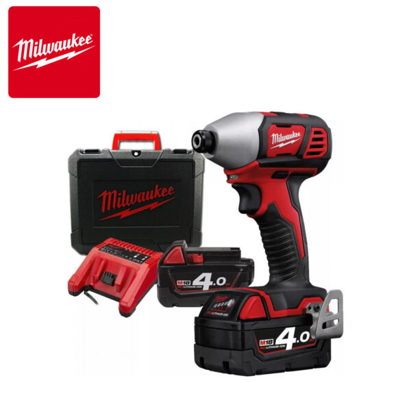 Aku udarni odvijač Milwaukee M18 BID-402C 4933443580 sa dvije 4Ah baterije i punjačem u koferu 18V 180Nm