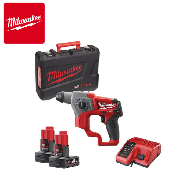 Aku udarna bušilica Milwaukee M12 CH-402C 4933441475 sa dvije 4Ah baterije i punjačem u koferu 12V