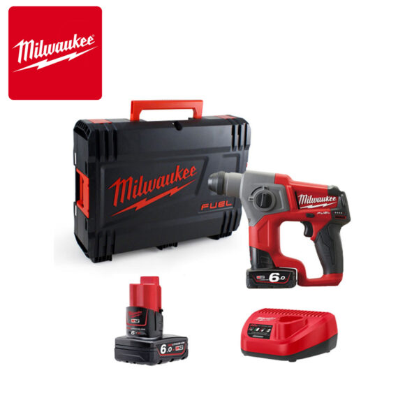 Aku udarna bušilica Milwaukee M12 CH-602X 4933451510 sa dvije 6Ah baterije i punjačem u HD koferu 12V