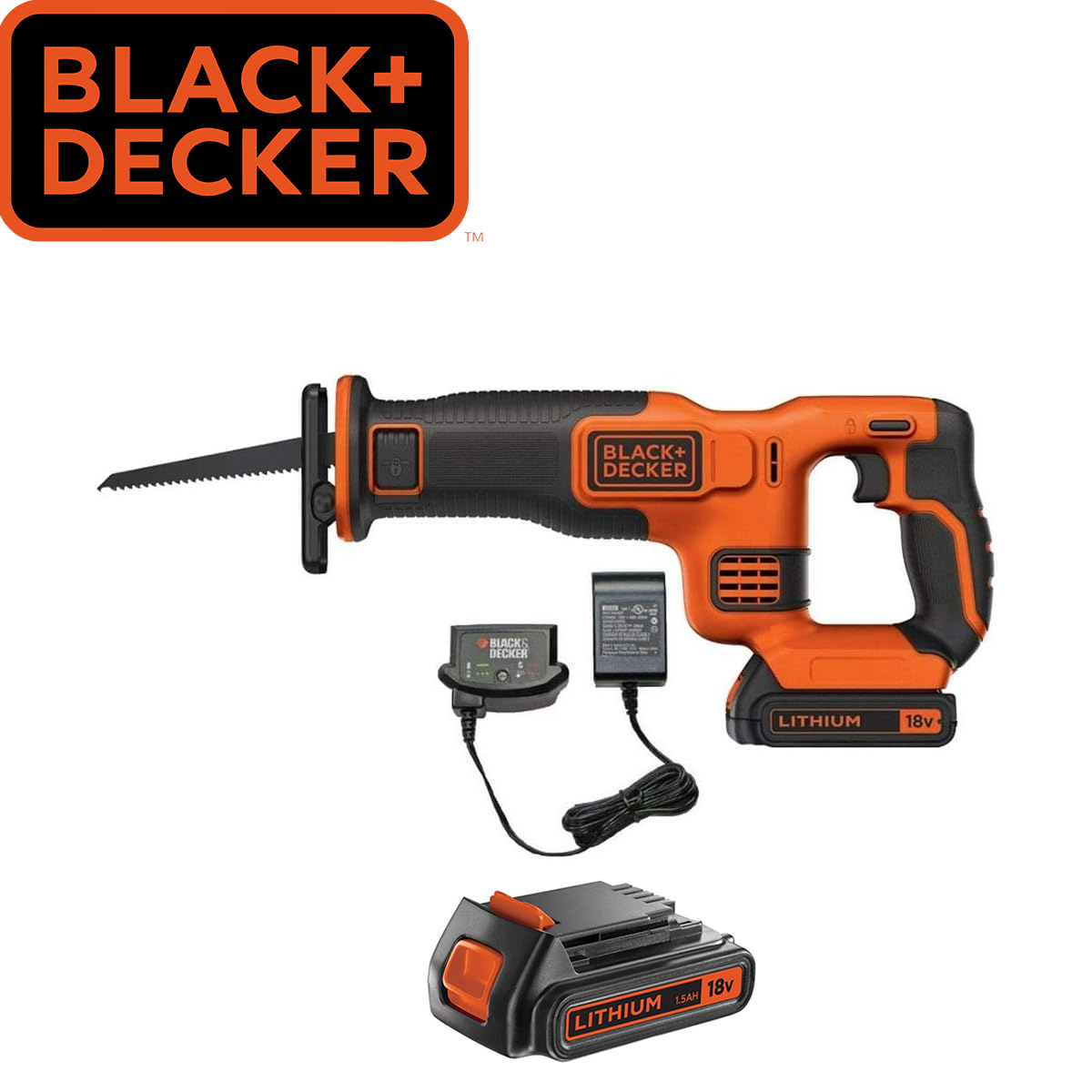 AKU Recipročna pila - testera lisičji rep 18V sa baterijom i punjačem Black+Decker BDCR18 Aku recipročna pila - lisičiji rep Black+Decker BDCR18 sa 1.5Ah baterijom i punjačem 18V