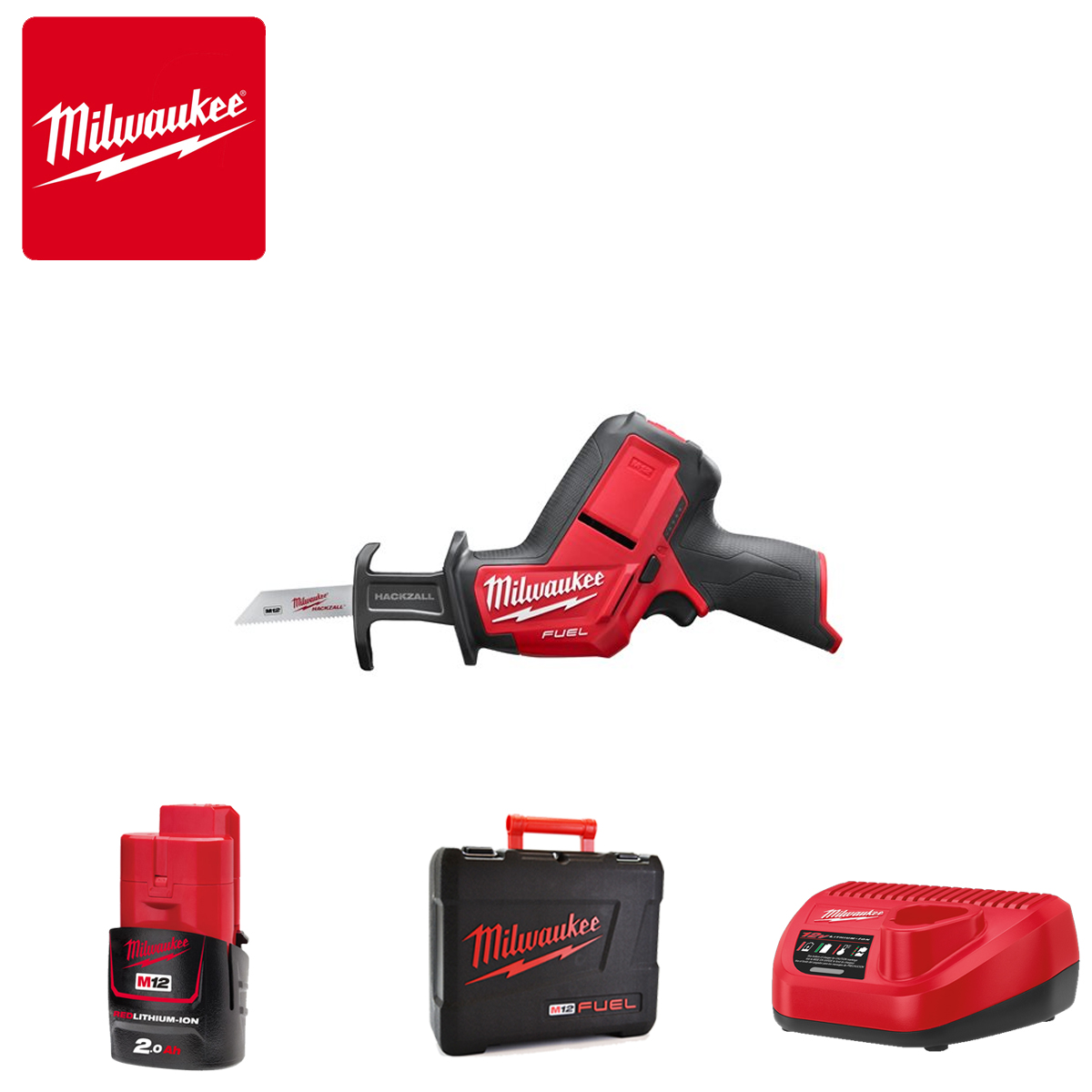 AKU Subkompaktna recipročna pila - testera Milwaukee M12CHZ-202X 4933447738 Aku recipročna pila - lisičiji rep Milwaukee M12CHZ-202X 4933447738 12V sa 2 baterije i punjačem u koferu