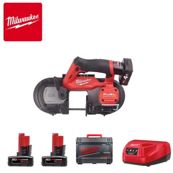 Aku tračna pila Milwaukee M12FBS64-402C 4933478441 64mm sa 2 baterije i punjačem u koferu