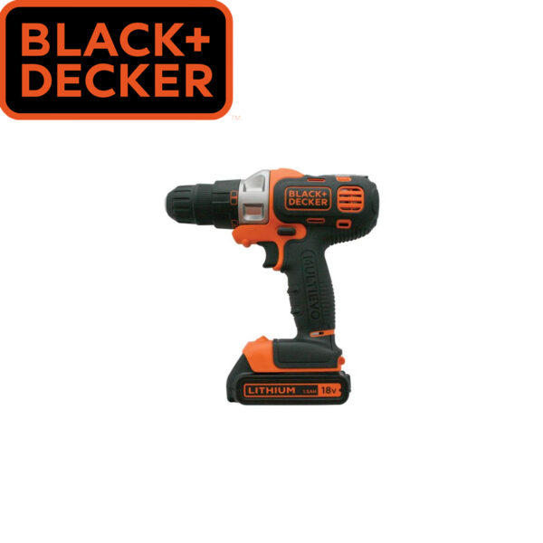 Aku bušilica – odvijač Black+Decker 18V MT218KB Multi-Evo sa zamjenjivom glavom dvije 1.5Ah baterijom i punjačem u koferu