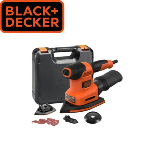 Električna vibraciona brusilica - šlajfarica Black+Decker BEW200K 200W sa priborom u koferu