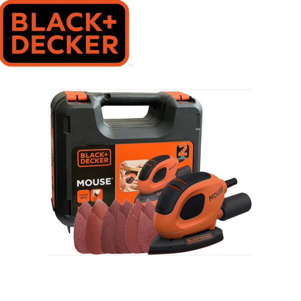 Električna vibraciona brusilica - šlajfarica Black+Decker BEW230K 55W sa priborom u koferu