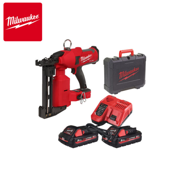Aku heftalica - klamerica za ograde Milwaukee M18 FFUS-302C 18V sa dvije 3Ah baterije i punjačem u koferu 4933479832