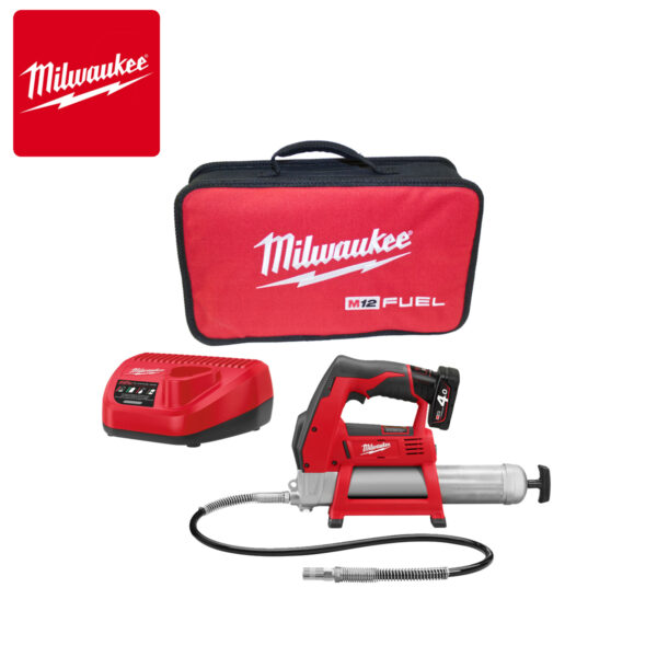 Aku pištolj za mast - mazalica - za podmazivanje Milwaukee M12 GG-401B 4933441675 12V sa 4Ah baterijom i punjačem u torbi