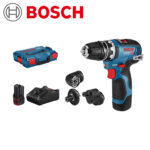 Aku bušilica odvijač Bosch GSR 06019H3000 12V-35 FC FULL SET sa 2 baterije i punjačem i izmjenjivim glavama