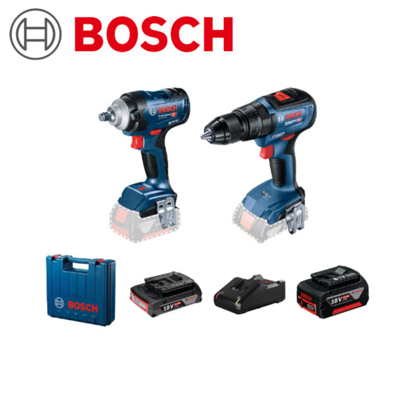 Aku set udarni odvijač Bosch GDS 06019K0003 18V-400 i udarna bušilica Bosch GSB 18V-50 sa 2 baterije i brzim punjačem u koferu