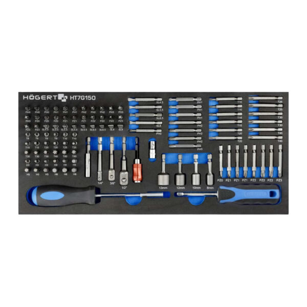 Set ručnih alata - bitova i izvijača - šarafcigera HOEGERT HT7G150 107-dijelni