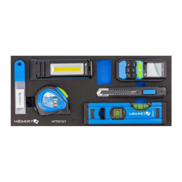 Set ručnih i mjernih alata sa lampom HOEGERT HT7G157 15-dijelni